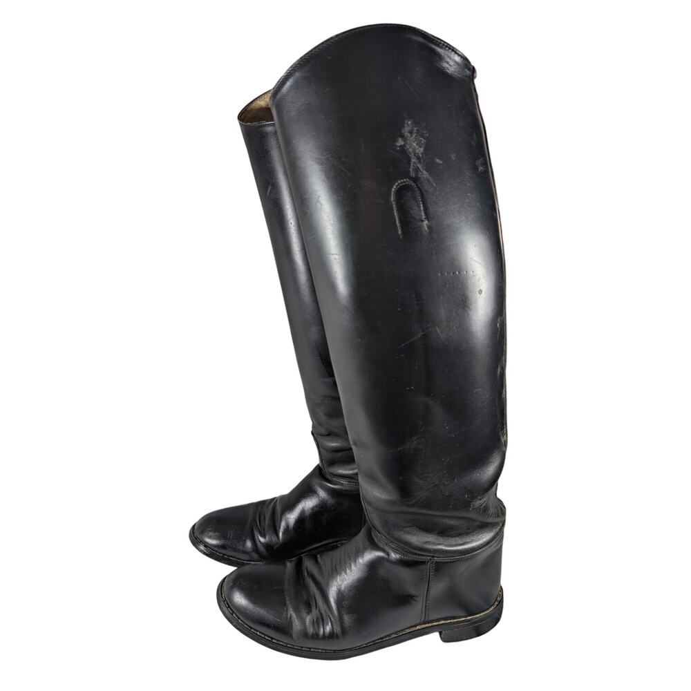 AUTHENTIC EQUESTRIAN! SLEEK BLACK GENUINE LEATHER GENUINE RIDING BOOTS! SZ 9M